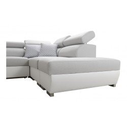 U-shaped corner sofa Napoli VI with sleeping function and bar - Woven, Sawana 14 + Eco-leather + Eco-leather
