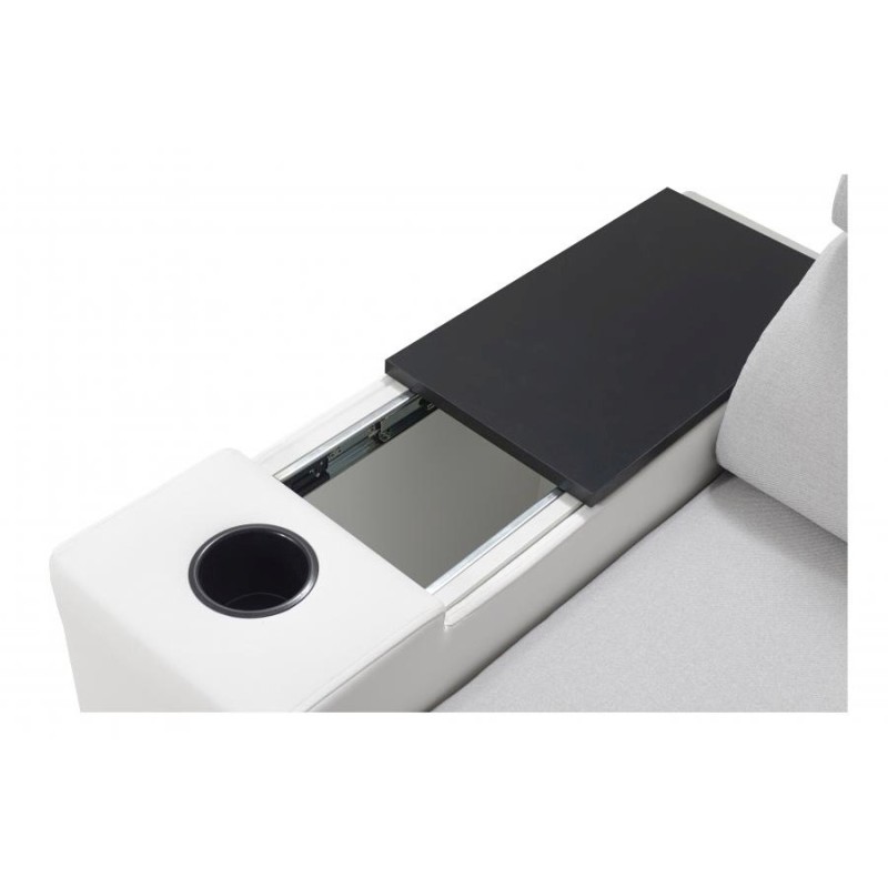 U-shaped corner sofa Napoli VIII with a sleeping function – Woven Fabric, Sawana 14 + Eco-leather + Eco-leather