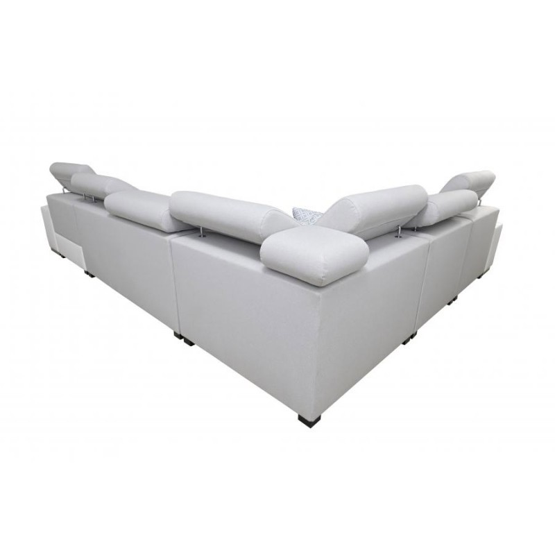 Napoli VIII U-shaped sectional sofa with a sleeping function – Weave, Sawana 72 + Eco-leather + Eco-leather