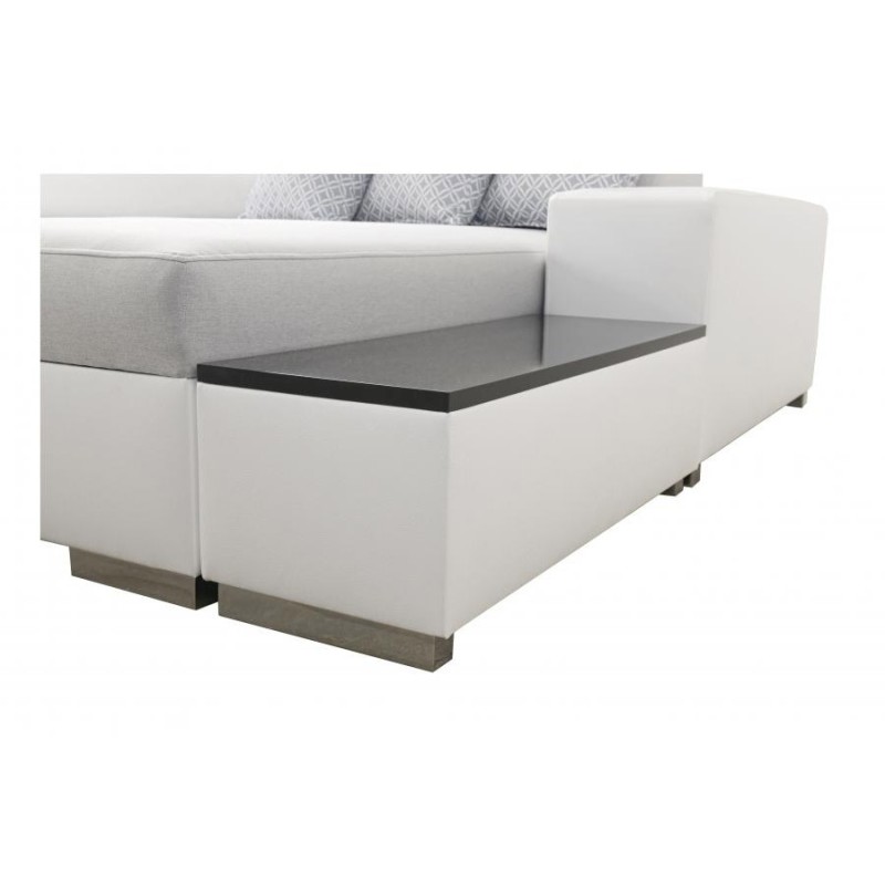Napoli VIII U-shaped sectional sofa with a sleeping function – Weave, Sawana 72 + Eco-leather + Eco-leather