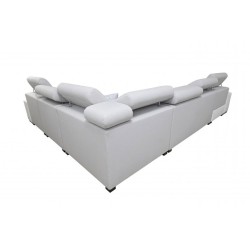 U-shaped corner sofa Napoli VIII with a sleeping function – Woven Fabric, Sawana 14 + Eco-leather + Eco-leather