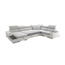 Кутовий диван у формі U Napoli VIII з функцією сну – Велюр, Amor Velvet 4314 + Екокожа + Екокожа Кутовий диван у формі U Napoli VIII з функцією сну – Велюр, Amor Velvet 4314 + Екокожа + Екокожа