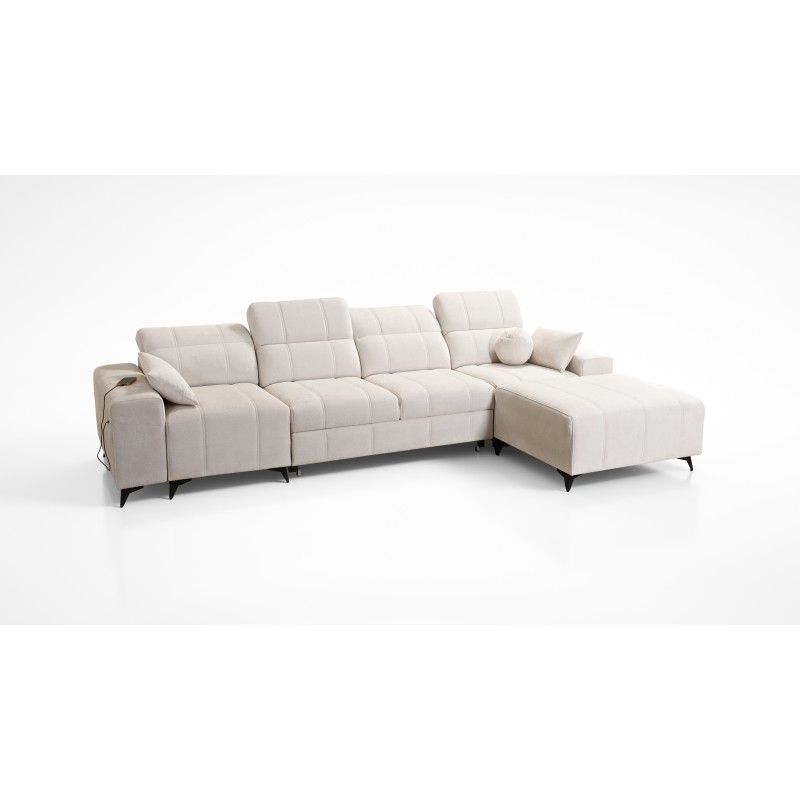 Sofá esquinero Ballagio XII con función de cama tapizado en tejido Plecionka, Spring 1102. Sofá esquinero Ballagio XII con función de cama tapizado en tejido Plecionka, Spring 1102.