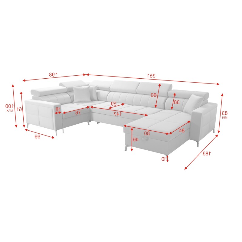 Oslo V Maxi U-förmiges Ecksofa mit Schlaffunktion | Elegantes und komfortables Möbelstück Oslo V Maxi U-förmiges Ecksofa mit Schlaffunktion | Elegantes und komfortables Möbelstück