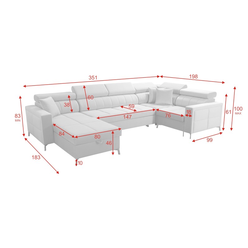Oslo V Maxi U-förmiges Ecksofa mit Schlaffunktion | Elegantes und komfortables Möbelstück Oslo V Maxi U-förmiges Ecksofa mit Schlaffunktion | Elegantes und komfortables Möbelstück