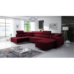 Ecksofa in U-Form Oslo VI mit Schlaffunktion - Velvet, Jaguar 2181