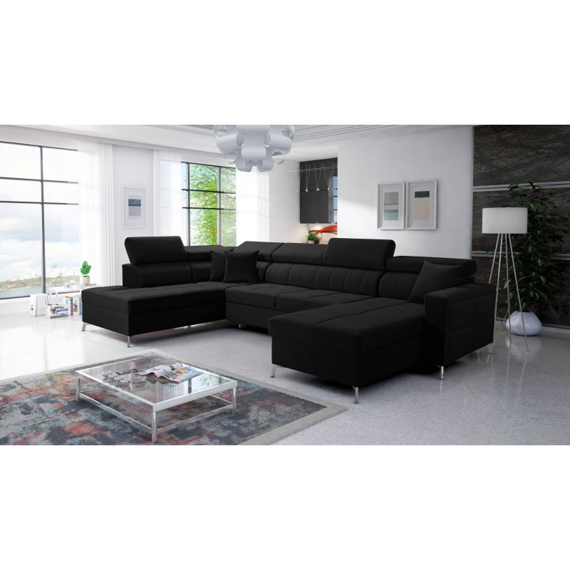 U-förmiges Sofa Oslo VI mit Schlaffunktion - Samt, Jaguar 2183