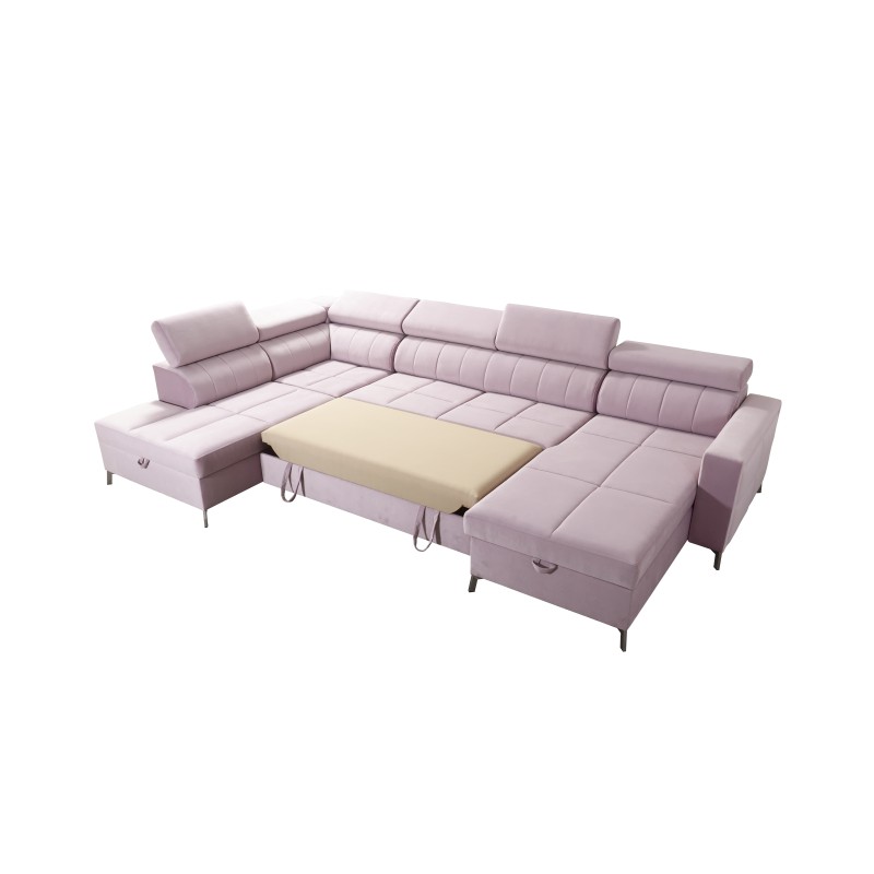 Sofá esquinero en forma de U Oslo VI con función de cama - Velvet, Jaguar 2185 Sofá esquinero en forma de U Oslo VI con función de cama - Velvet, Jaguar 2185