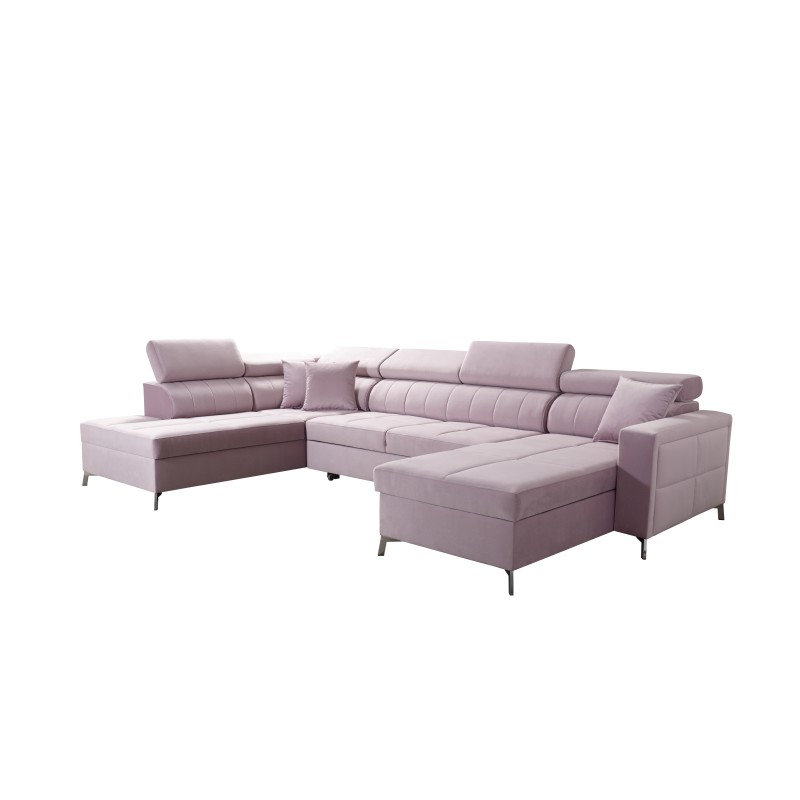 Sofá esquinero en forma de U Oslo VI con función de cama - Velvet, Jaguar 2185 Sofá esquinero en forma de U Oslo VI con función de cama - Velvet, Jaguar 2185
