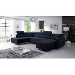U-förmiges Sofa Oslo VI mit Schlaffunktion - Velvet, Jaguar 2186