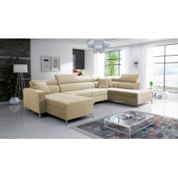 U-förmiges Sofa Oslo VI mit Schlaffunktion - Velvet, Jaguar 2162