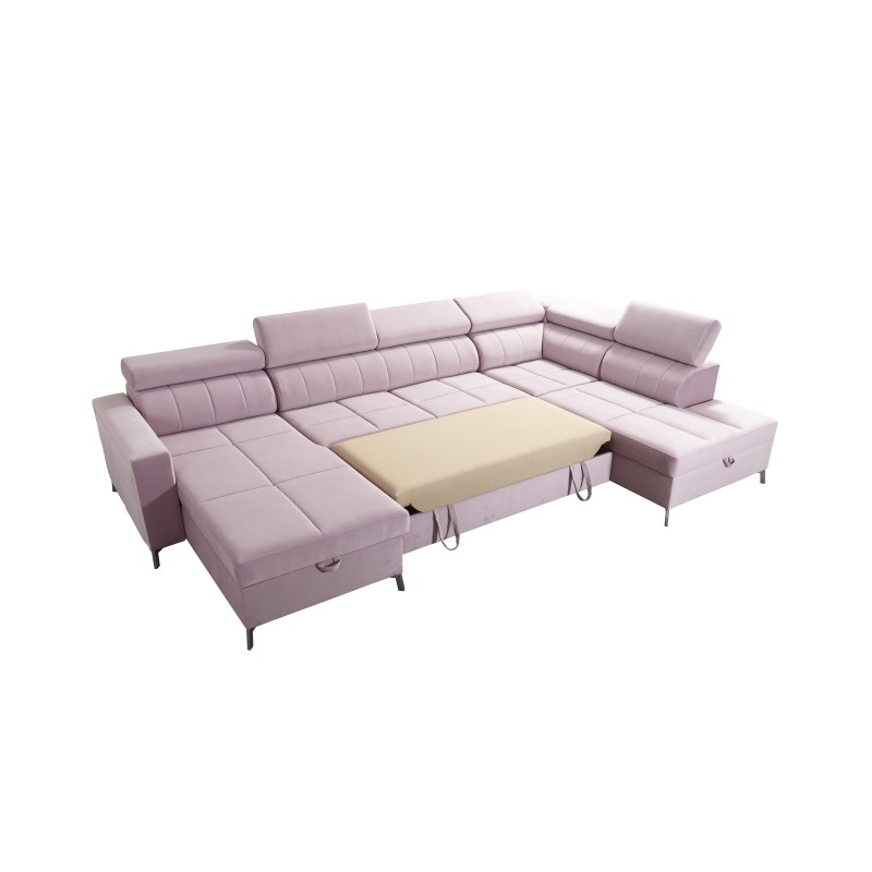 Sofá esquinero en forma de U Oslo VI con función de cama - Velvet, Jaguar 2167 Sofá esquinero en forma de U Oslo VI con función de cama - Velvet, Jaguar 2167