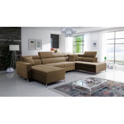 U-förmiges Ecksofa Oslo VI mit Schlaffunktion - Velvet, Jaguar 2177