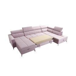 Sofá esquinero en forma de U Oslo VI con función de dormir - Terciopelo, Jaguar 2183 Sofá esquinero en forma de U Oslo VI con función de dormir - Terciopelo, Jaguar 2183