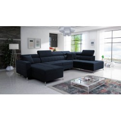 U-förmiges Sofa Oslo VI mit Schlaffunktion - Velvet, Jaguar 2186