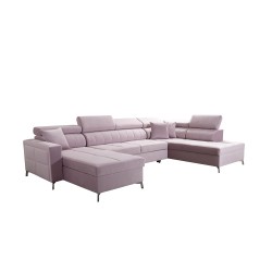 Sofá esquinero en forma de U Oslo VI con función de cama - Terciopelo, Jaguar 2191 Sofá esquinero en forma de U Oslo VI con función de cama - Terciopelo, Jaguar 2191