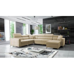 Ecksofa in U-Form Oslo VII mit Schlaffunktion - Samt, Jaguar 2162