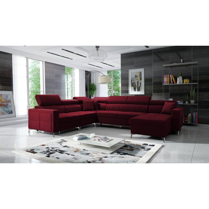 U-förmiges Sofa Oslo VII mit Schlaffunktion - Samt, Jaguar 2181 U-förmiges Sofa Oslo VII mit Schlaffunktion - Samt, Jaguar 2181
