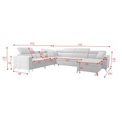 U-förmiges Sofa Oslo VII mit Schlaffunktion - Velvet, Jaguar 2183 U-förmiges Sofa Oslo VII mit Schlaffunktion - Velvet, Jaguar 2183