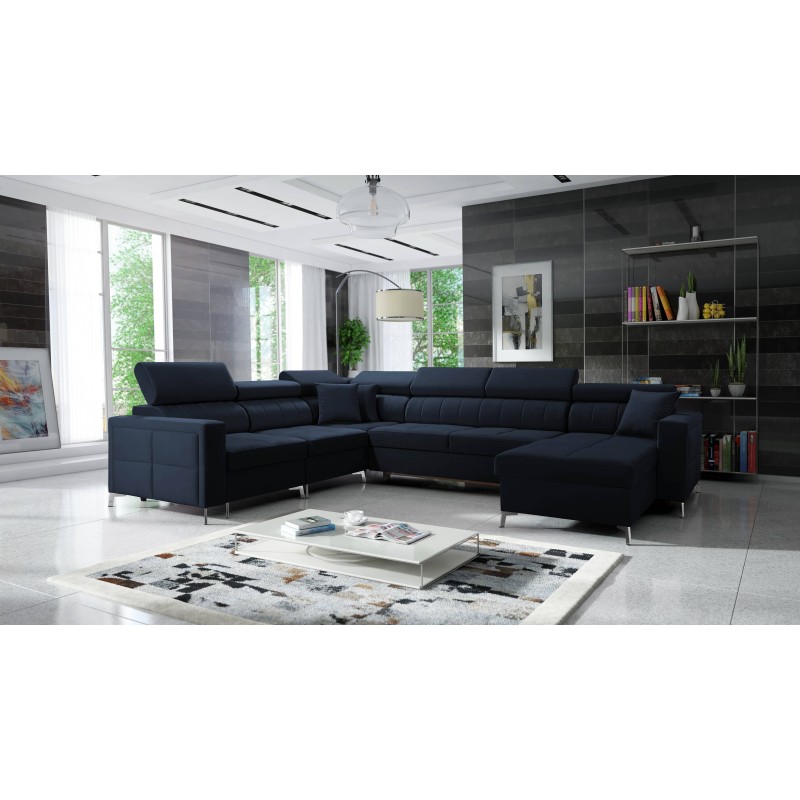 Narożnik w kształcie U Oslo VII z funkcją spania - Velvet, Jaguar 2186 Narożnik w kształcie U Oslo VII z funkcją spania - Velvet, Jaguar 2186