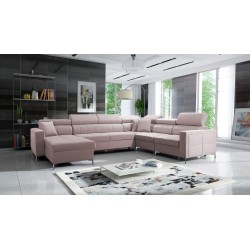 U-förmiges Sofa Oslo VII mit Schlaffunktion - Velvet, Jaguar 2170