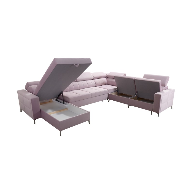 U-shaped corner sofa Oslo VII with sleeping function - Velvet, Jaguar 2162 U-shaped corner sofa Oslo VII with sleeping function - Velvet, Jaguar 2162