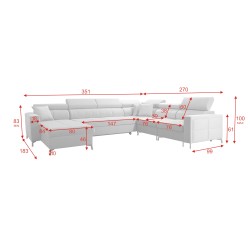 U-shaped corner sofa Oslo VII with sleeping function - Velvet, Jaguar 2162 U-shaped corner sofa Oslo VII with sleeping function - Velvet, Jaguar 2162