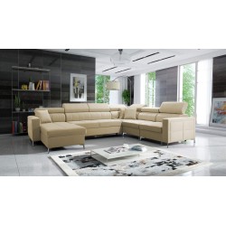 Sofá en forma de U Oslo VII con función para dormir - Velvet, Jaguar 2162