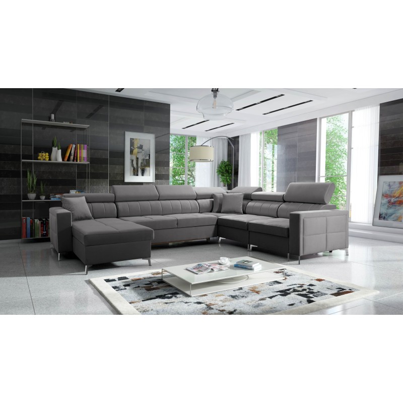 U-shaped corner sofa Oslo VII with sleeping function - Velvet, Jaguar 2167 U-shaped corner sofa Oslo VII with sleeping function - Velvet, Jaguar 2167