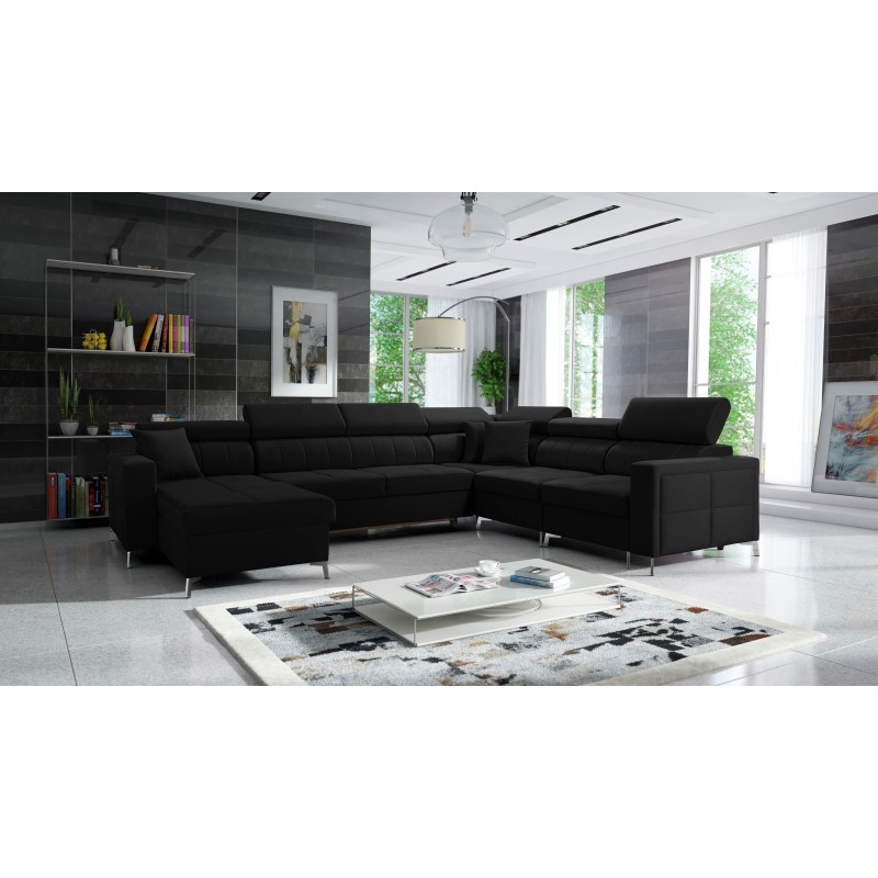 U-förmiges Sofa Oslo VII mit Schlaffunktion - Velvet, Jaguar 2183