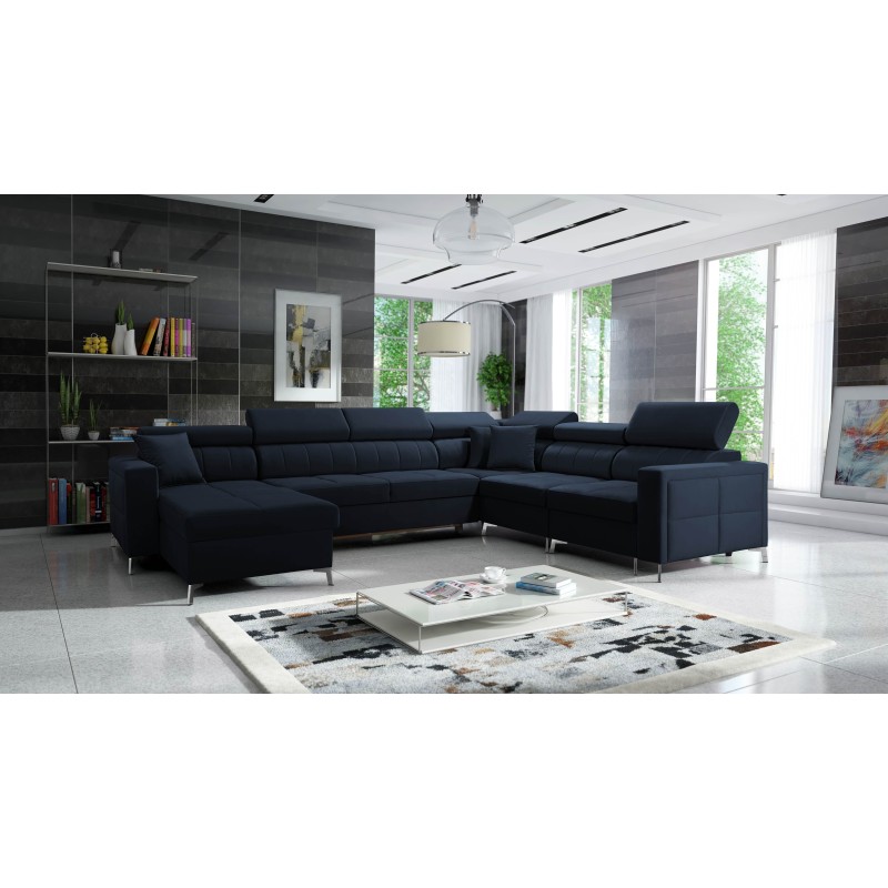 Esquina en forma de U Oslo VII con función de cama - Velvet, Jaguar 2186