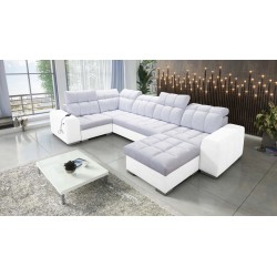 **Meta Title:** U-Shaped Prisma IV Sofa with Sleeping Function | Velvet | Pet Friendly, Terra 80 + Eco-leather