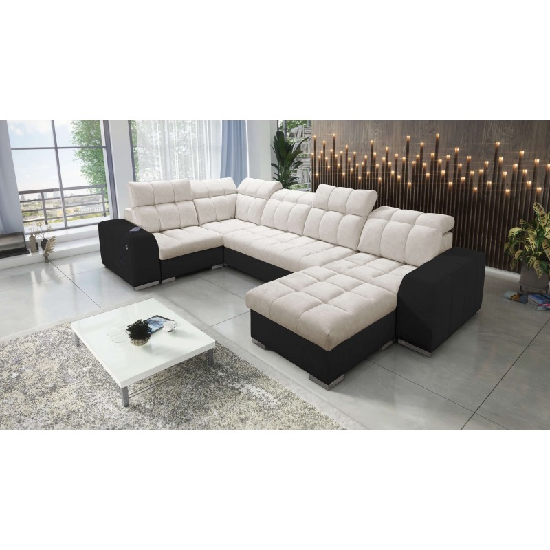 bMeta Title:/b U-förmiges Ecksofa Prisma IV mit Schlaffunktion | Velvet | Haustierfreundlich, Terra 13 + Schwarzes Ökoleder bMeta Title:/b U-förmiges Ecksofa Prisma IV mit Schlaffunktion | Velvet | Haustierfreundlich, Terra 13 + Schwarzes Ökoleder