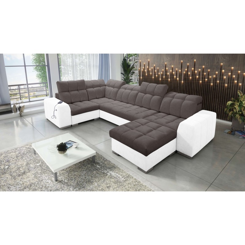 bMeta Title:/b U-förmiges Sofa Prisma IV mit Schlaffunktion | Samt | Haustierfreundlich, Terra 26 + Kunstleder bMeta Title:/b U-förmiges Sofa Prisma IV mit Schlaffunktion | Samt | Haustierfreundlich, Terra 26 + Kunstleder