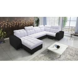bMeta Title:/b Narożnik w kształcie U Prisma IV z funkcją spania | Velvet | Pet friendly, Terra 80 + Ecoskóra czarna