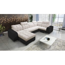 bMeta Title:/b Sofá Esquinero en Forma de U Prisma IV con Función de Cama | Terciopelo | Apto para Mascotas, Terra 13 + Eco-cuer