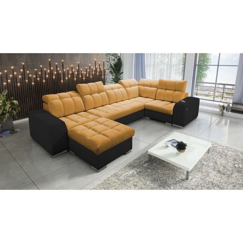 bMeta Title:/b U-förmiges Ecksofa Prisma IV mit Schlaffunktion | Samt | Haustierfreundlich, Terra 48 + Schwarzes Kunstleder bMeta Title:/b U-förmiges Ecksofa Prisma IV mit Schlaffunktion | Samt | Haustierfreundlich, Terra 48 + Schwarzes Kunstleder