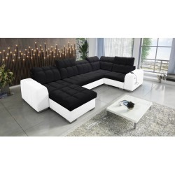 bMeta Title:/b Sofá esquinero en forma de U Prisma IV con función de cama | Terciopelo | Apto para mascotas, Terra 99 + Eco-cuer