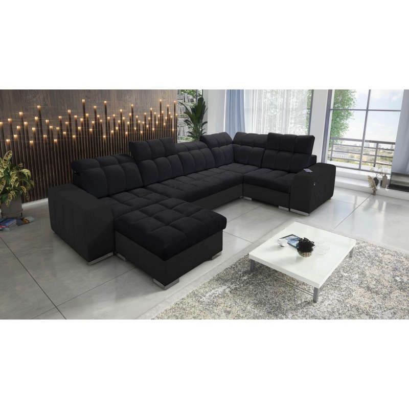 bMeta Title:/b U-förmiges Ecksofa Prisma IV mit Schlaffunktion | Samt | Haustierfreundlich, Terra 99 + Schwarzes Kunstleder bMeta Title:/b U-förmiges Ecksofa Prisma IV mit Schlaffunktion | Samt | Haustierfreundlich, Terra 99 + Schwarzes Kunstleder