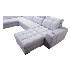 U-shaped corner sofa Prisma VI with a sleeping function, USB port, and storage - Velvet | Pet friendly, Terra 06 U-shaped corner sofa Prisma VI with a sleeping function, USB port, and storage - Velvet | Pet friendly, Terra 06