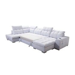U-shaped corner sofa Prisma VI with a sleeping function, USB port, and storage - Velvet | Pet friendly, Terra 06 U-shaped corner sofa Prisma VI with a sleeping function, USB port, and storage - Velvet | Pet friendly, Terra 06