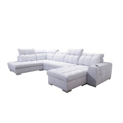 U-shaped corner sofa Prisma VI with a sleeping function, USB port, and storage - Velvet | Pet friendly, Terra 06 U-shaped corner sofa Prisma VI with a sleeping function, USB port, and storage - Velvet | Pet friendly, Terra 06
