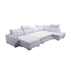 U-shaped corner sofa Prisma VI with sleeping function, USB port, and storage - Velvet | Pet friendly, Terra 96 U-shaped corner sofa Prisma VI with sleeping function, USB port, and storage - Velvet | Pet friendly, Terra 96