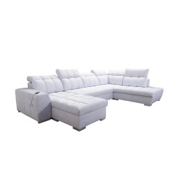 U-shaped corner sofa Prisma VI with sleeping function, USB port, and storage - Velvet | Pet friendly, Terra 96 U-shaped corner sofa Prisma VI with sleeping function, USB port, and storage - Velvet | Pet friendly, Terra 96