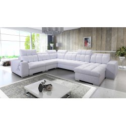 U-förmiges Ecksofa Prisma VIII mit Schlaffunktion und Anschluss