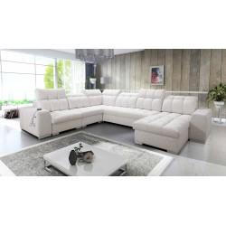 U-förmiges Ecksofa Prisma VIII mit Schlaffunktion und Anschluss