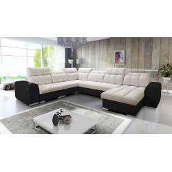 U-förmiges Ecksofa Prisma VIII mit Schlaffunktion und Anschluss