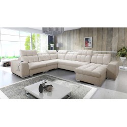 U-förmiges Ecksofa Prisma VIII mit Schlaffunktion und Anschluss