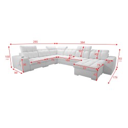 U-shaped corner sofa Prisma VIII with a sleeping function and port U-shaped corner sofa Prisma VIII with a sleeping function and port