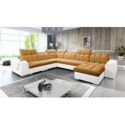 U-förmiges Ecksofa Prisma VIII mit Schlaffunktion und Anschluss